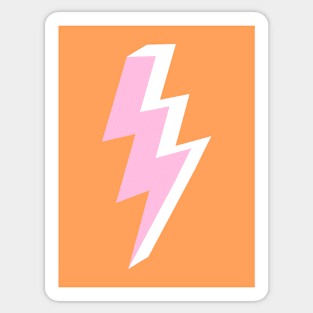 Pink and Orange Lightning Bolt Triple Sticker